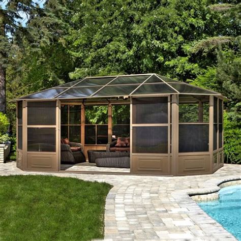 outdoor metal gazebo screen houses|metal gazebo with screen sliders.